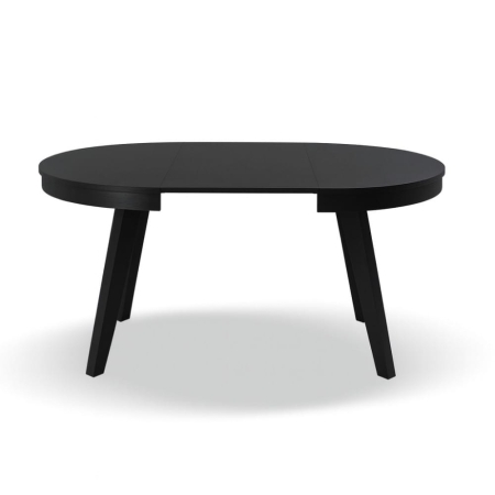 Okrągły stół z czarnego forniru Salvador - rozłożony