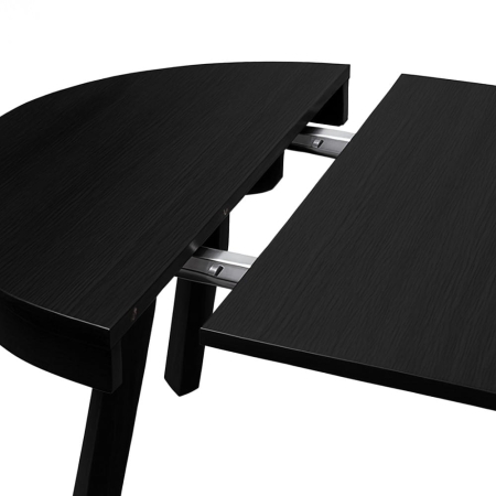 Okrągły stół z czarnego forniru Salvador - zbliżenie