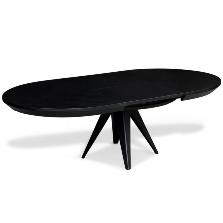 Stół okrągły LISA rozłożony - widok profilowy ewoodland.pl