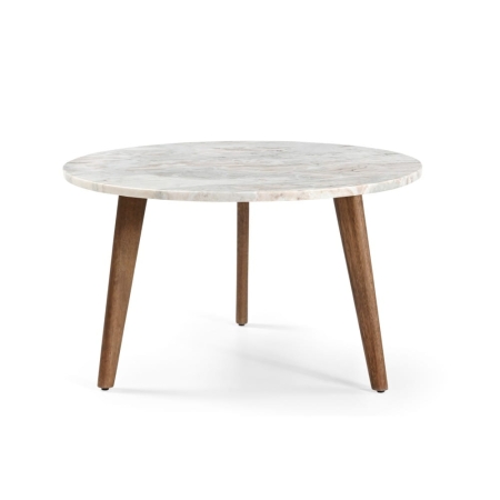 Elegancki stolik kawowy Modena, blat z białego marmuru, okrągły