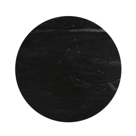 Elegancki stolik kawowy Treviso - czarny marmur naturalny, biała podstawa z drewna mango - blat