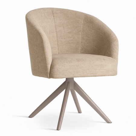 Krzesło obrotowe Seni Supreme, jasna tkanina w odcieniu beżu, noga taupe - ewoodland.pl