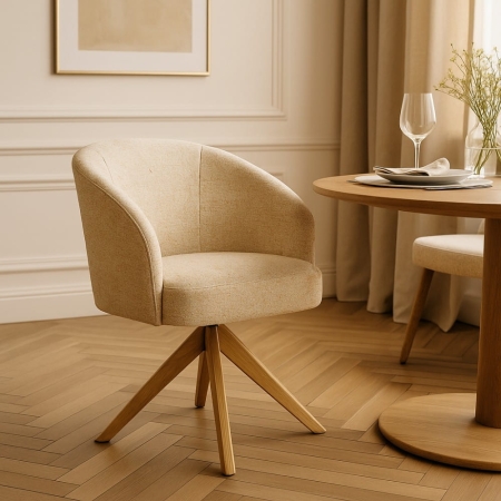 Krzesło Seni Supreme na obrotowej nodze z litego dębu