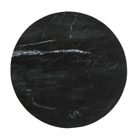 Stolik kawowy z czarnego marmuru ROMA, okrągły blat 70 cm, ryflowana noga - blat