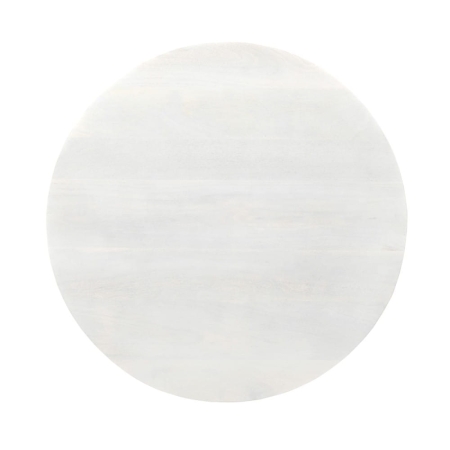 Stolik kawowy z litego drewna mango Siena, biały niejednolity (perła) - blat