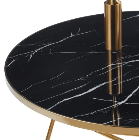 Okrągły stolik kawowy Mateo - zbliżenie na detal blatu ewoodland.pl