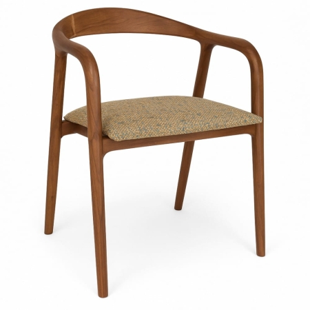 Krzesło do jadalni Kate orzech - widok profilowy ewoodland.pl