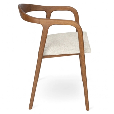 Eleganckie krzesło z drewna Kate jasny orzech - widok z boku ewoodland.pl