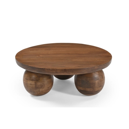 Stolik kawowy Siena brązowy - widok profilowy ewoodland.pl