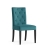 Krzesło tapicerowane Orlando - widok profilowy, turkusowa tkanina i czarne nogi ewoodland.pl
