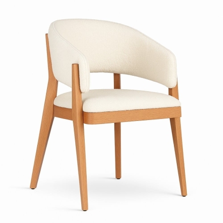 Krzesło tapicerowane Woody, lite drewno i personalizacja - widok profilowy ewoodland.pl