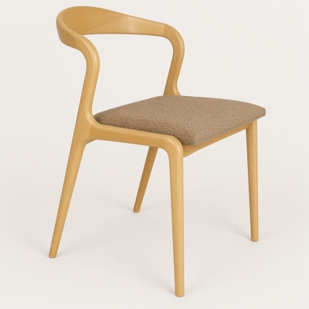 Krzesło drewniane Sena buk - widok profilowy ewoodland.pl