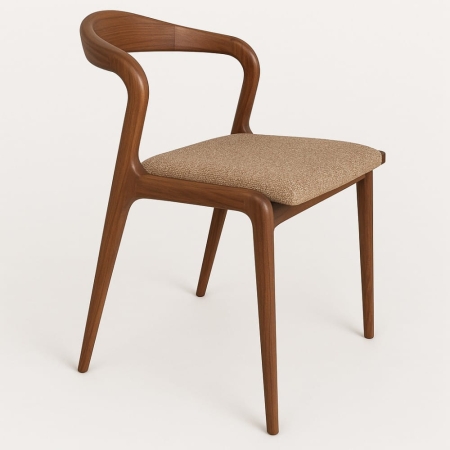 Krzesło drewniane Sena orzech - widok profilowy ewoodland.pl