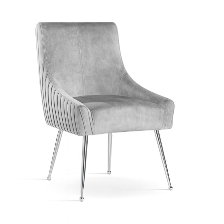 Krzesło fotelowe SIZAR LUX, tapicerowane, tkanina Salvador, srebrne nogi