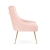 Krzesło SIZAR LUX, różowy welur, złote nogi - bok