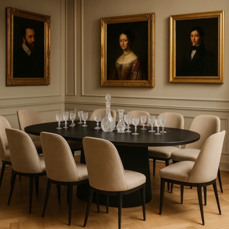 Stół owalny z drewna mango Matera 200x100 - w aranżacji eleganckiej jadalni ewoodland.pl