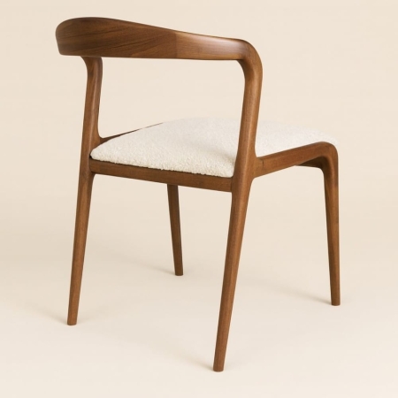 Krzesło designerskie z litego, giętego drewna Sena - widok prawego tyłu ewoodland.pl