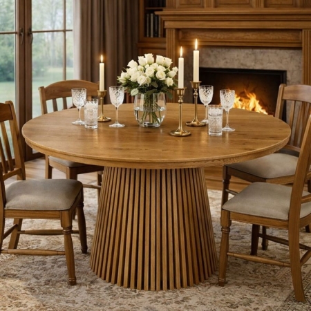 stół Valenti rozkładany 120 cm dąb naturalny w jadalni aranżacja ewoodland.pl