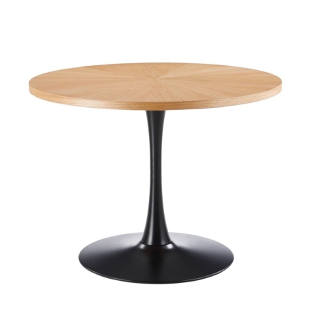 stół okrągły tulia 100 cm dąb naturalny czarna podstawa ewoodland.pl