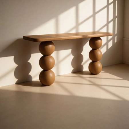 Konsola Lilly 100x40 widok profilowy lity dąb ewoodland.pl