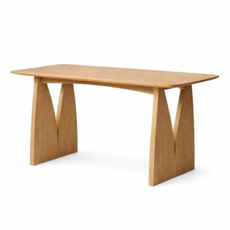 Prostokątny blat stołu Vita z litego dębu – wybarwienie naturalne