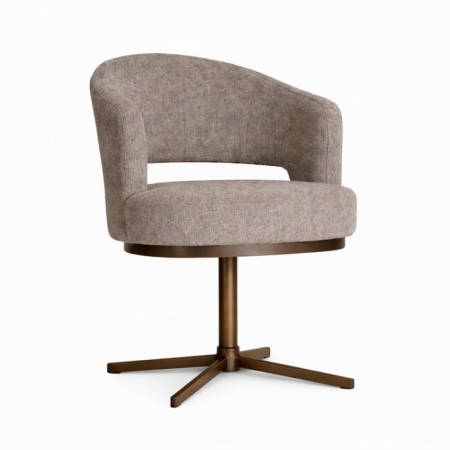 krzesło HAGA Small Cross obrotowe sprężyny kieszeniowe tapicerowane nowoczesne do jadalni noga brązowa