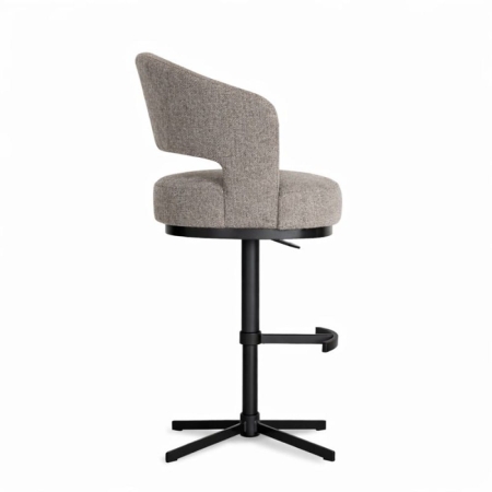 Hoker tapicerowany z regulacją wysokości Haga obrotowy, czarna podstawa - widok z boku ewoodland.pl