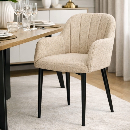 Przejdź do produktu Krzesło TULIP DREAM z podłokietnikami – czarne nogi metalowe