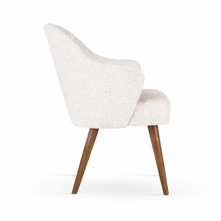 Krzesło do jadalni LEA SUPREME tapicerowane na drewnianych nogach, widok z boku Gdańsk ewoodland.pl