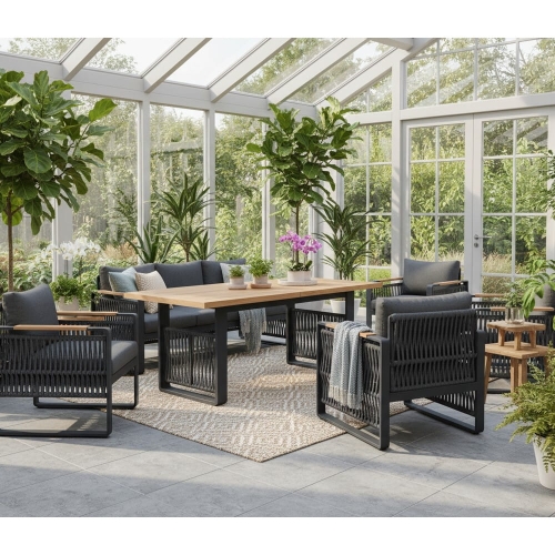 Przejdź do produktu Zestaw ogrodowy Capri pleciony, grafitowy