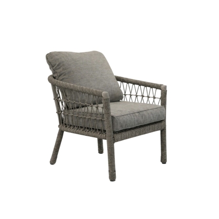 zestaw ogrodowy Emma szary fotel rattanowy z poduszką meble ogrodowe taras ewoodland.pl