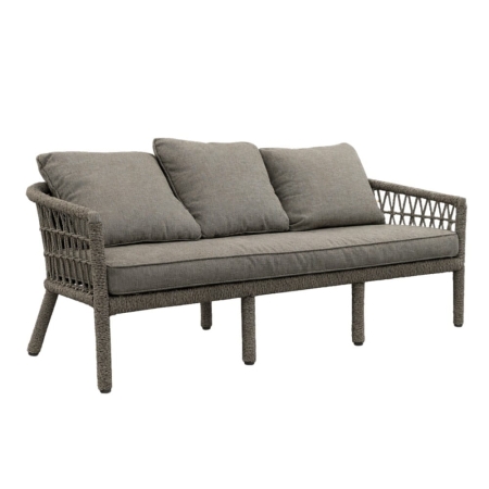 zestaw ogrodowy Emma szary sofa ogrodowa rattanowa trzyosobowa z poduszkami ewoodland.pl