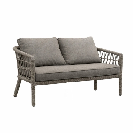 zestaw ogrodowy Emma szary sofa ogrodowa rattanowa dwuosobowa z poduszkami ewoodland.pl