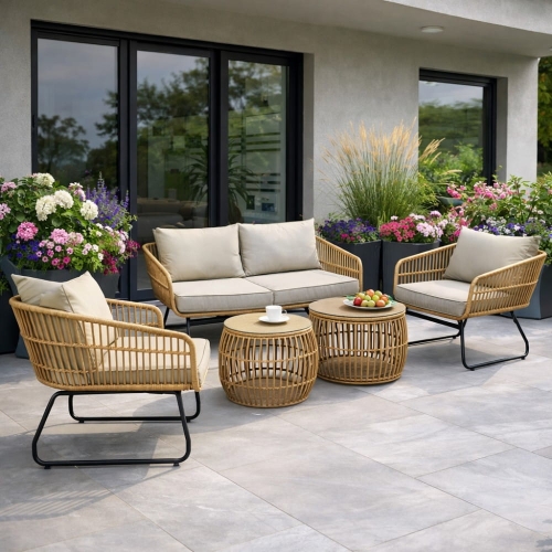 Przejdź do produktu Zestaw ogrodowy Zakynthos – nowoczesny komplet wypoczynkowy do ogrodu i na taras