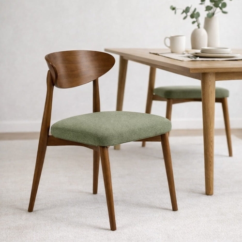 Przejdź do produktu Krzesło tapicerowane AVIO – drewniane, smukłe, tkanina DREAM