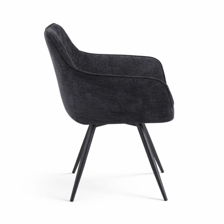 krzesło MIREA czarne bok podłokietniki