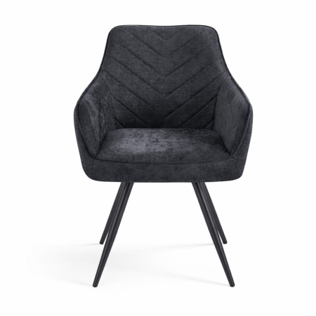 krzesło tapicerowane czarne MIREA front