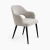 krzesło MELIA tapicerowane szare welurowe z podłokietnikami czarne nogi