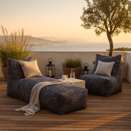 Leżanka wodoodporna outdoor Bali premium w aranżacji na tarasie