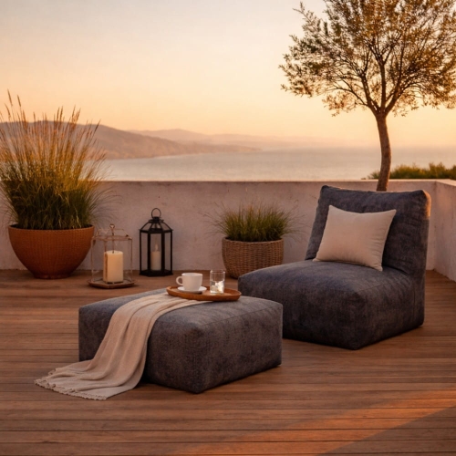 Przejdź do produktu Puf ogrodowy BALI – podnóżek wodoodporny, odporny na UV, outdoor