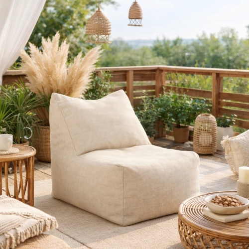 Przejdź do produktu Fotel ogrodowy BALI – jasny beż BJORN, wodoodporny, outdoor premium