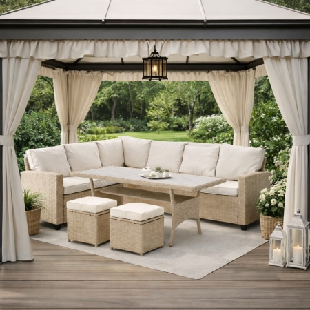 Zestaw ogrodowy LAGUNA na tarasie nowoczesna aranżacja