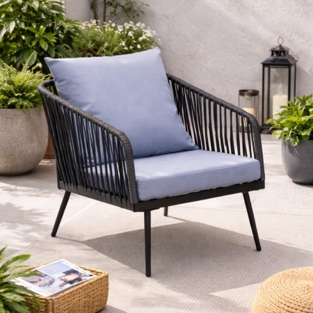 Fotel ogrodowy Victoria polirattan aranżacja