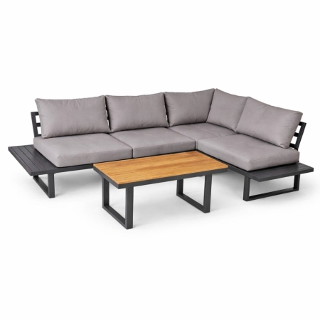 Narożnik ogrodowy aluminiowy Bali ze stolikiem polywood