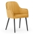 Krzesło tapicerowane Tulip Plus żółte, siedzisko z pasami tapicerskimi - widok frontowy ewoodland.pl