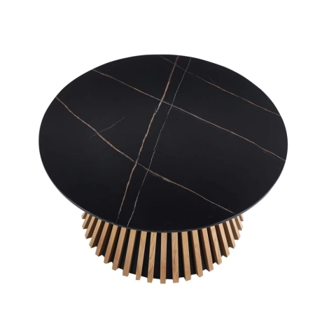 Stolik kawowy glamour czarny marmur 80 cm