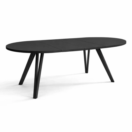 stół Brenna czarny okrągły rozłożony