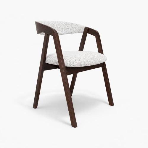 Przejdź do produktu Krzesło MILA – drewniane krzesło tapicerowane z podłokietnikami, tkanina Puente