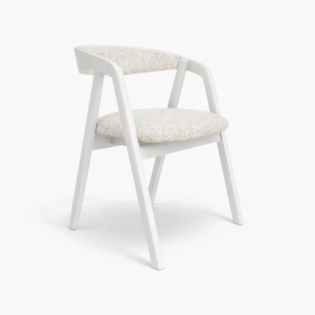 Drewniane krzesło Mila tapicerowane siedzisko i oparcie białe