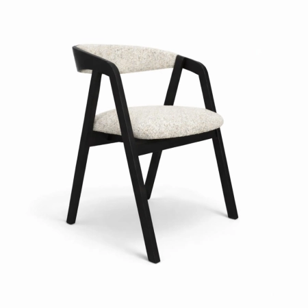 Drewniane krzesło Mila tapicerowane siedzisko i oparcie czarne